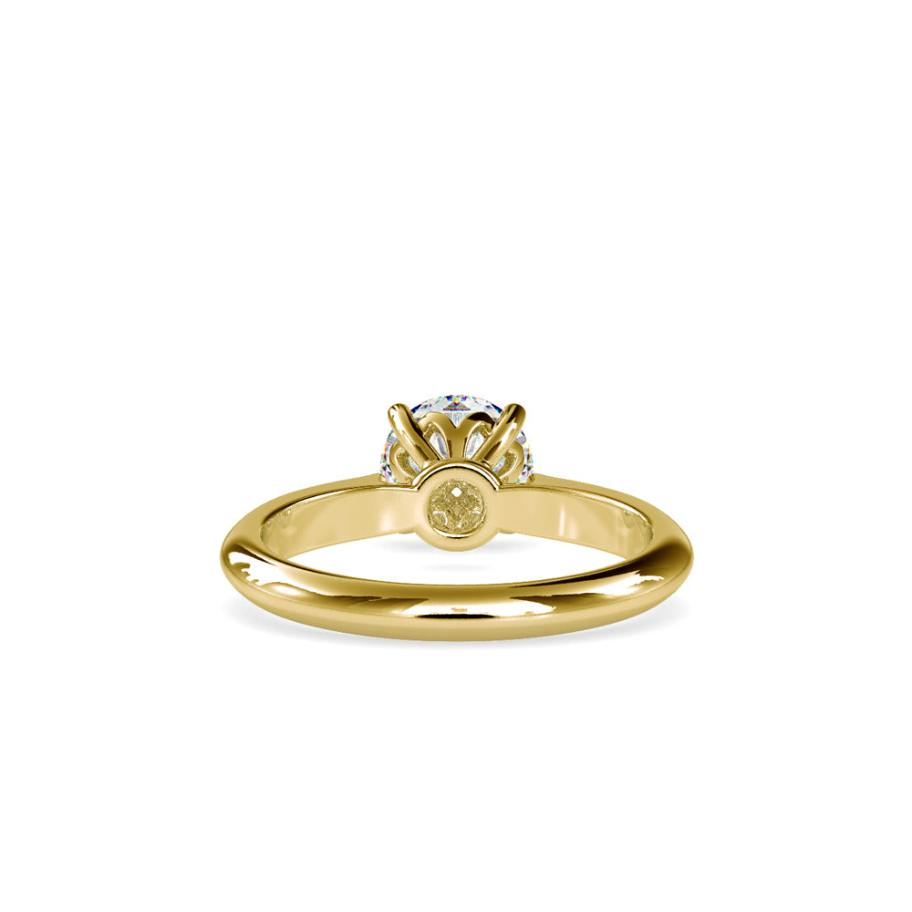 SKU: 0136 (18K) Fancy Lotus petal-Setting Engagment Ring in Rose Gold.
