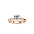 SKU: 0137 (18K) Twisted Shank Heart-setting Solitaire Engagment Ring in Rose Gold.