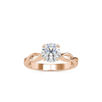SKU: 0137 (18K) Twisted Shank Heart-setting Solitaire Engagment Ring in Rose Gold.