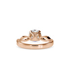 SKU: 0137 (10K) Twisted Shank Heart-setting Solitaire Engagment Ring in Rose Gold.