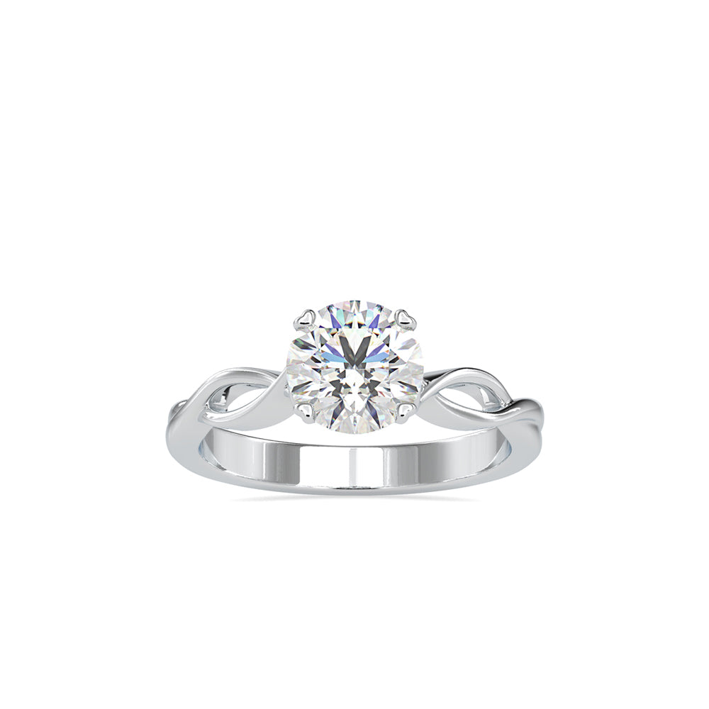 SKU: 0137 (10K) Twisted Shank Heart-setting Solitaire Engagment Ring in Rose Gold.