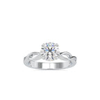 SKU: 0137 (18K) Twisted Shank Heart-setting Solitaire Engagment Ring in Rose Gold.