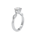 SKU: 0137 (14K) Twisted Shank Heart-setting Solitaire Engagment Ring in Rose Gold.