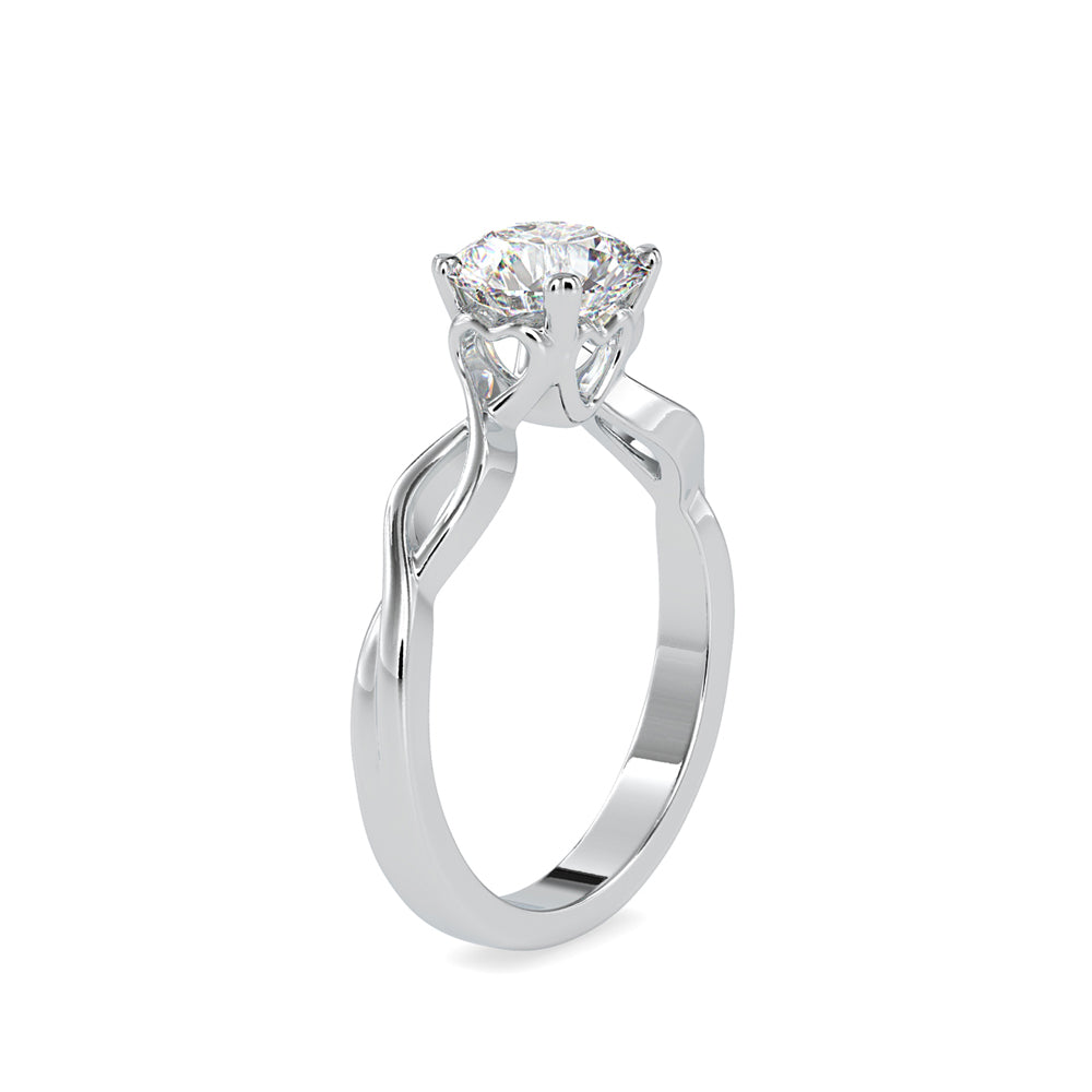 SKU: 0137 (10K) Twisted Shank Heart-setting Solitaire Engagment Ring in Rose Gold.
