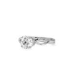 SKU: 0137 (18K) Twisted Shank Heart-setting Solitaire Engagment Ring in Rose Gold.