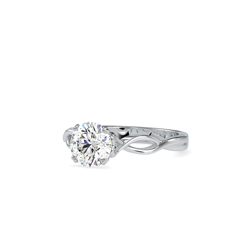 SKU: 0137 (22K) Twisted Shank Heart-setting Solitaire Engagment Ring in Rose Gold.