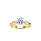 SKU: 0137 (14K) Twisted Shank Heart-setting Solitaire Engagment Ring in Rose Gold.