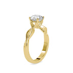 SKU: 0137 (18K) Twisted Shank Heart-setting Solitaire Engagment Ring in Rose Gold.