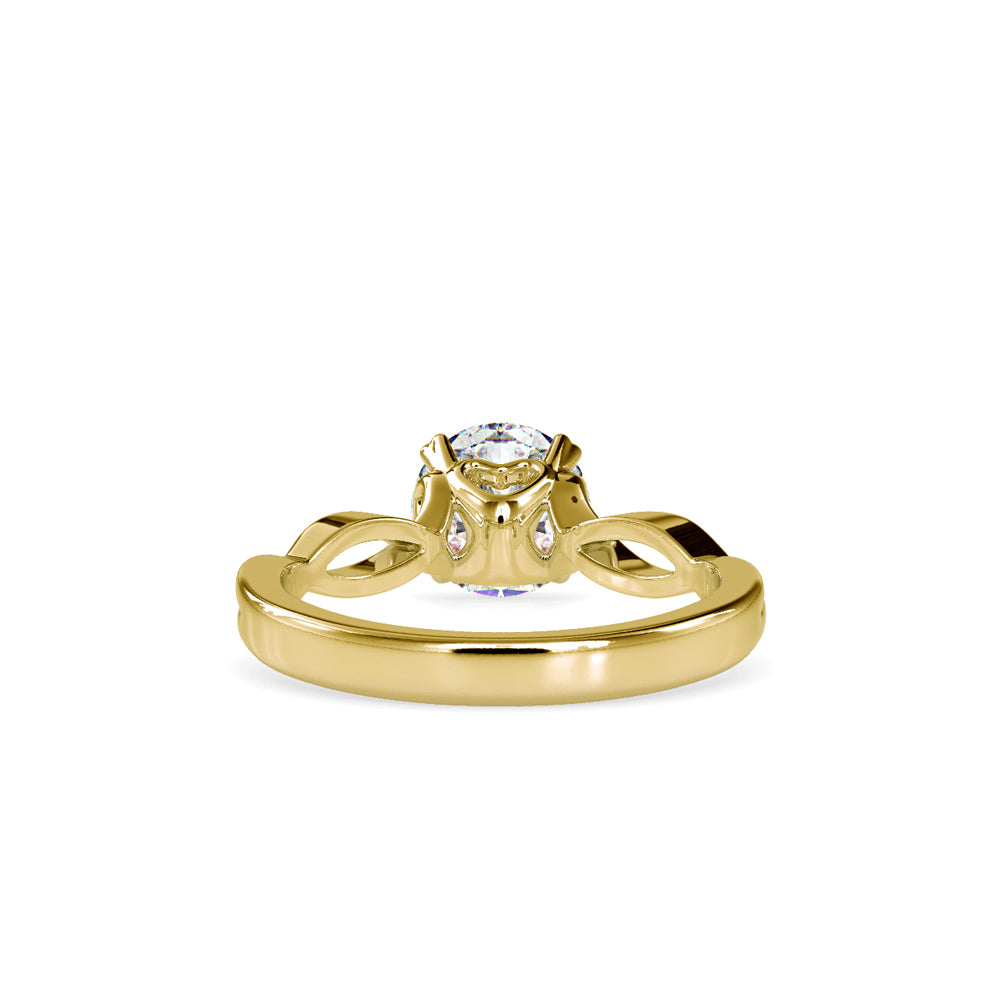 SKU: 0137 (18K) Twisted Shank Heart-setting Solitaire Engagment Ring in Rose Gold.
