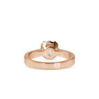 SKU: 0138 (10K) Four-Prong Bowl Style Single Diamond Engagment Ring in Rose Gold.
