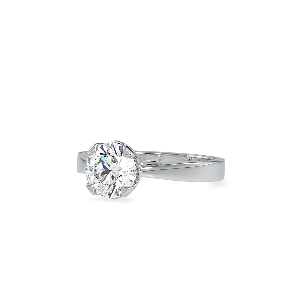 SKU: 0138 (22K) Four-Prong Bowl Style Single Diamond Engagment Ring in Rose Gold.