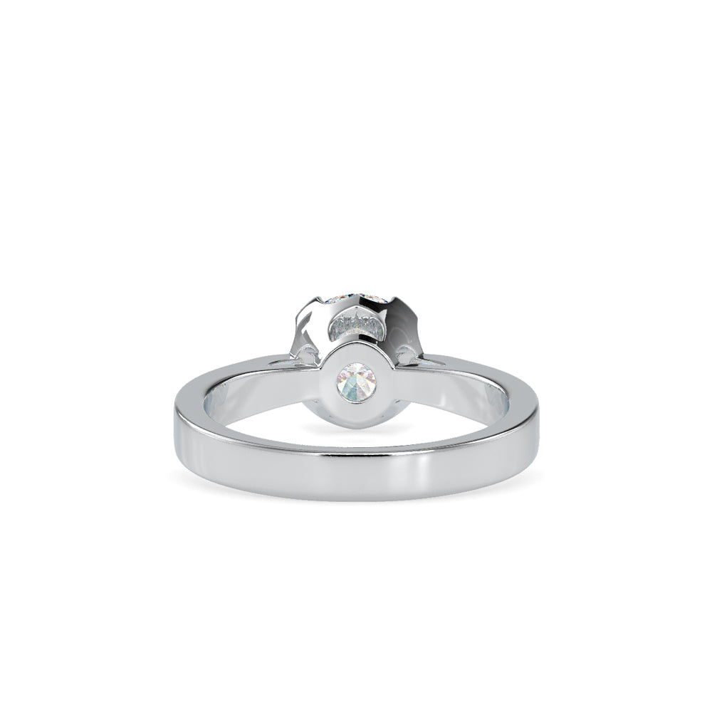 SKU: 0138 (10K) Four-Prong Bowl Style Single Diamond Engagment Ring in Rose Gold.