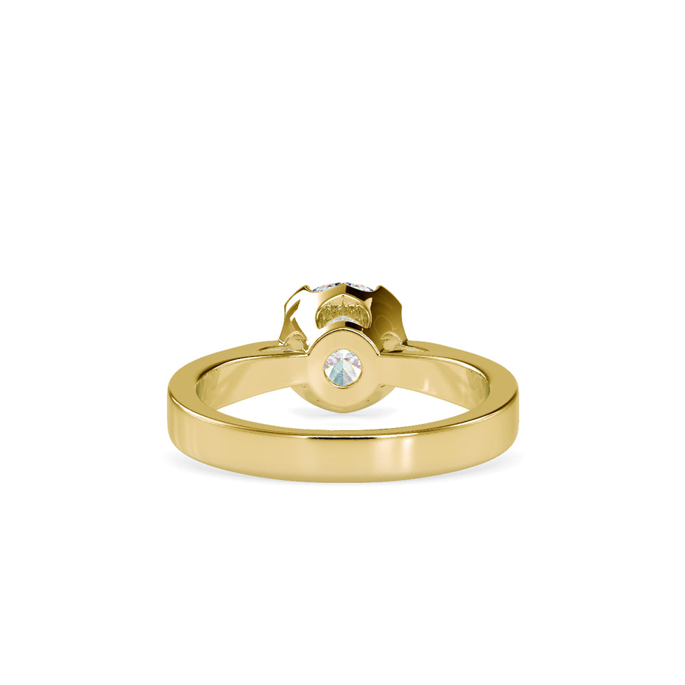 SKU: 0138 (14K) Four-Prong Bowl Style Single Diamond Engagment Ring in Rose Gold.