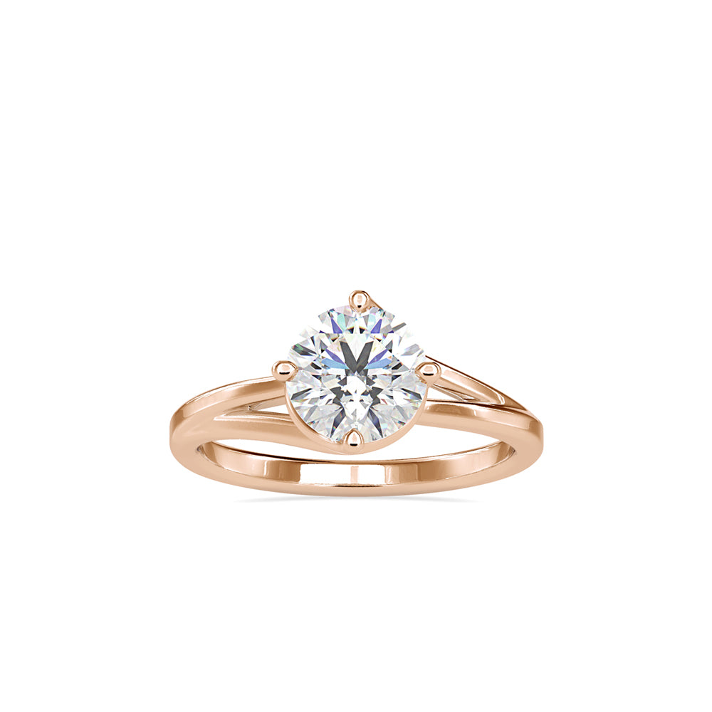 SKU: 0139 (22K) Four-Prong Solitaire Engagment Ring in Rose Gold.
