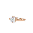 SKU: 0139 (10K) Four-Prong Solitaire Engagment Ring in Rose Gold.
