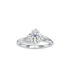 SKU: 0139 (14K) Four-Prong Solitaire Engagment Ring in Rose Gold.