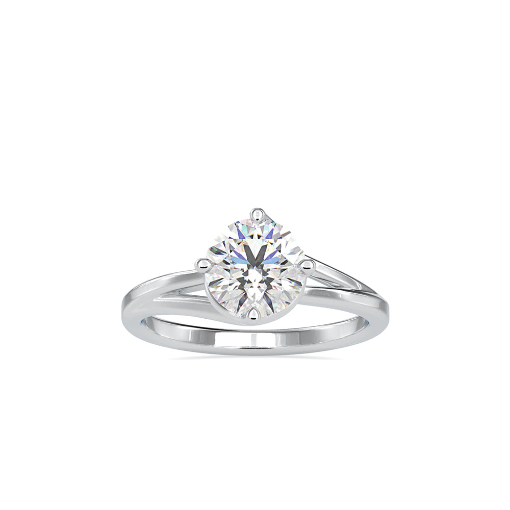 SKU: 0139 (14K) Four-Prong Solitaire Engagment Ring in Rose Gold.