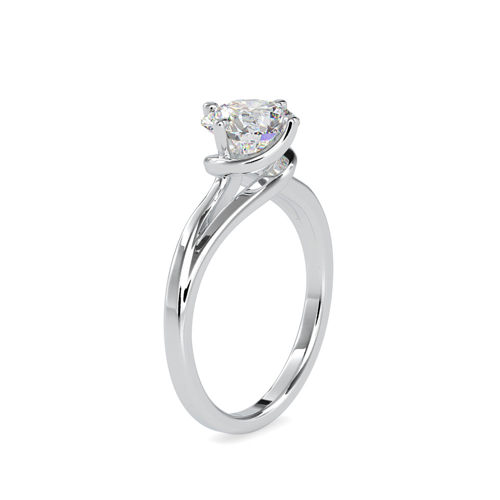 SKU: 0139 (10K) Four-Prong Solitaire Engagment Ring in Rose Gold.