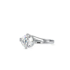 SKU: 0139 (18K) Four-Prong Solitaire Engagment Ring in Rose Gold.