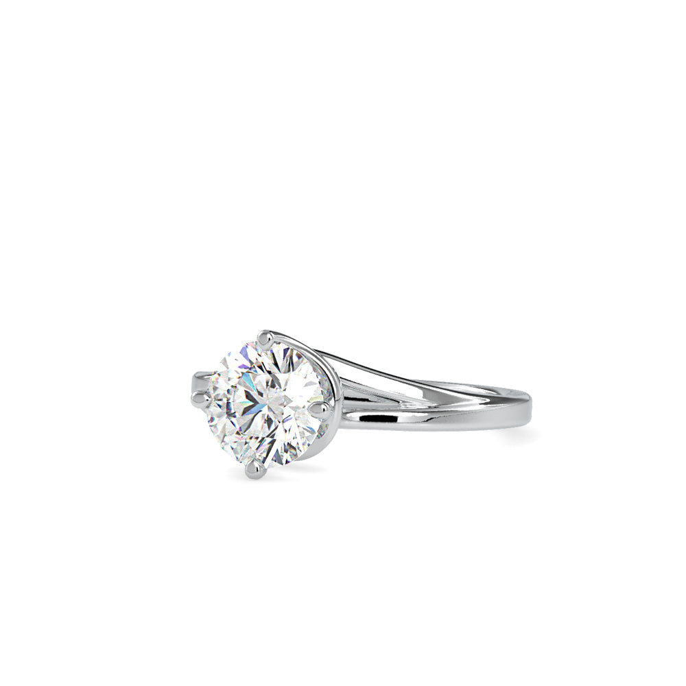 SKU: 0139 (18K) Four-Prong Solitaire Engagment Ring in Rose Gold.