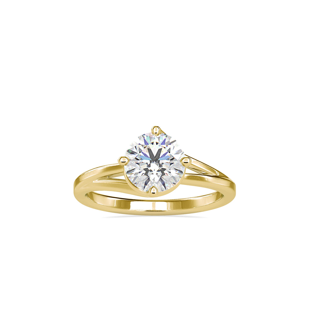 SKU: 0139 (18K) Four-Prong Solitaire Engagment Ring in Rose Gold.