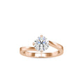 SKU: 0140 (10K) Four-heart Prongs Solitaire Engagment Ring in Rose Gold.