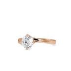 SKU: 0140 (10K) Four-heart Prongs Solitaire Engagment Ring in Rose Gold.