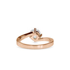 SKU: 0140 (22K) Four-heart Prongs Solitaire Engagment Ring in Rose Gold.