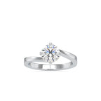 SKU: 0140 (22K) Four-heart Prongs Solitaire Engagment Ring in Rose Gold.
