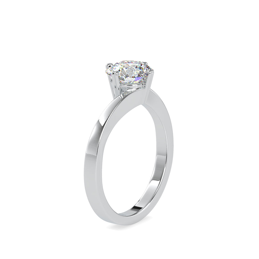 SKU: 0140 (22K) Four-heart Prongs Solitaire Engagment Ring in Rose Gold.
