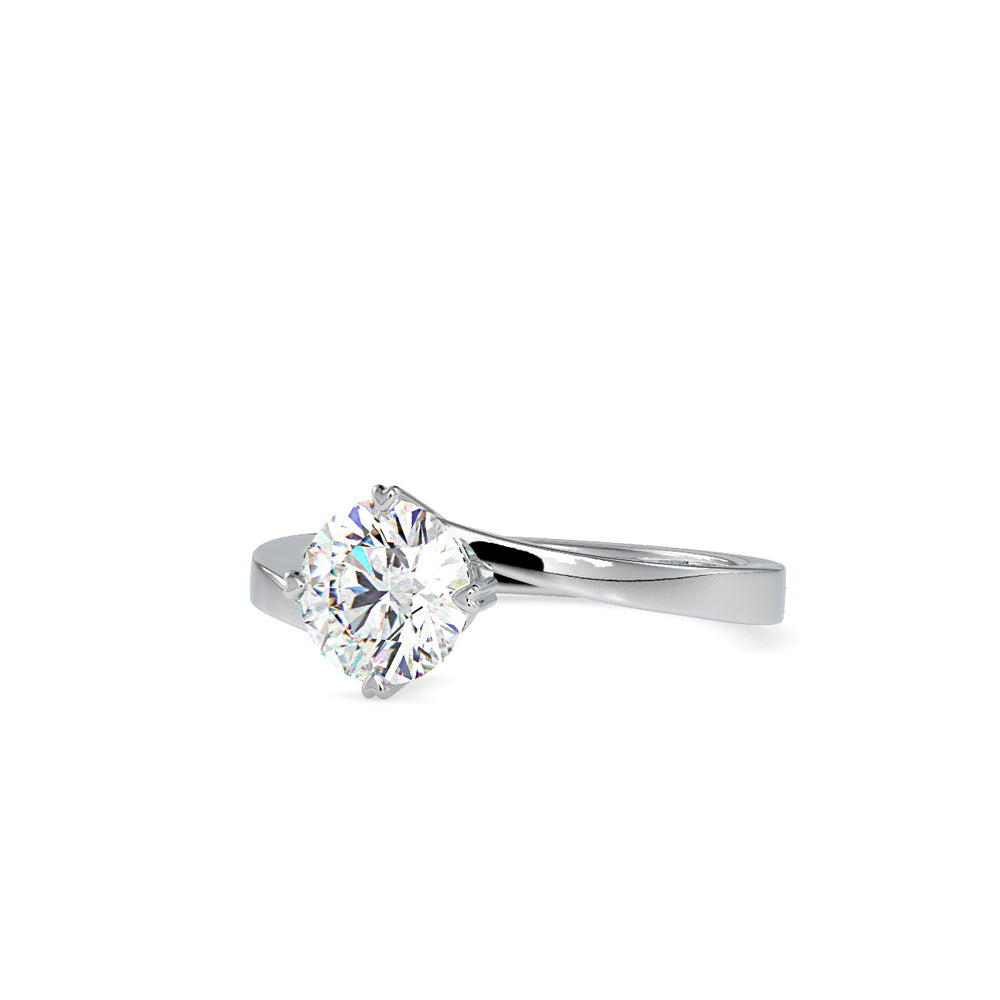 SKU: 0140 (18K) Four-heart Prongs Solitaire Engagment Ring in Rose Gold.