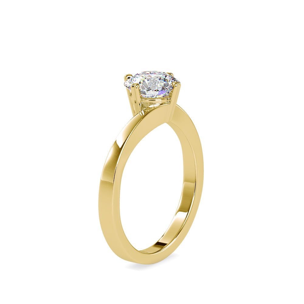 SKU: 0140 (18K) Four-heart Prongs Solitaire Engagment Ring in Rose Gold.