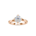 SKU: 0141 (18K) Four-heart Prongs Solitaire Engagment Ring in Rose Gold.