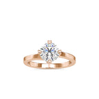 SKU: 0141 (18K) Four-heart Prongs Solitaire Engagment Ring in Rose Gold.
