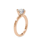 SKU: 0141 (18K) Four-heart Prongs Solitaire Engagment Ring in Rose Gold.