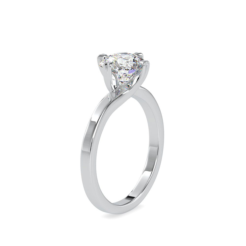 SKU: 0141 (10K) Four-heart Prongs Solitaire Engagment Ring in Rose Gold.
