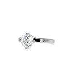 SKU: 0141 (14K) Four-heart Prongs Solitaire Engagment Ring in Rose Gold.