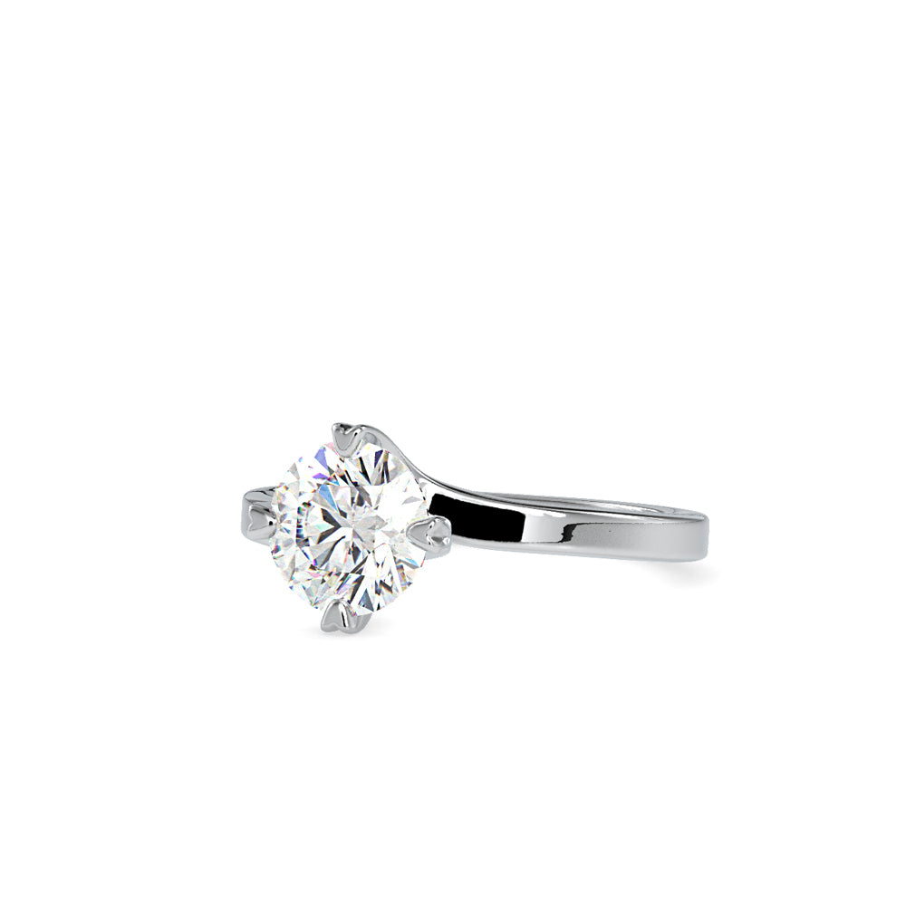 SKU: 0141 (18K) Four-heart Prongs Solitaire Engagment Ring in Rose Gold.