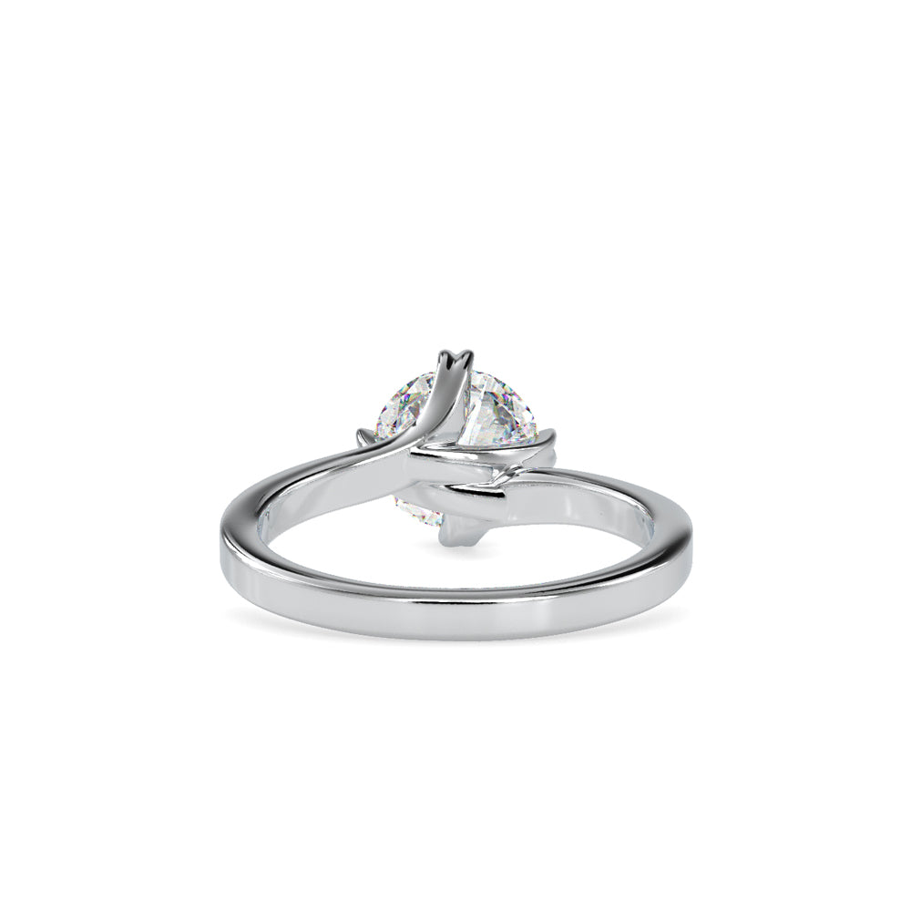 SKU: 0141 (18K) Four-heart Prongs Solitaire Engagment Ring in Rose Gold.