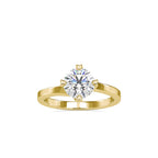 SKU: 0141 (14K) Four-heart Prongs Solitaire Engagment Ring in Rose Gold.