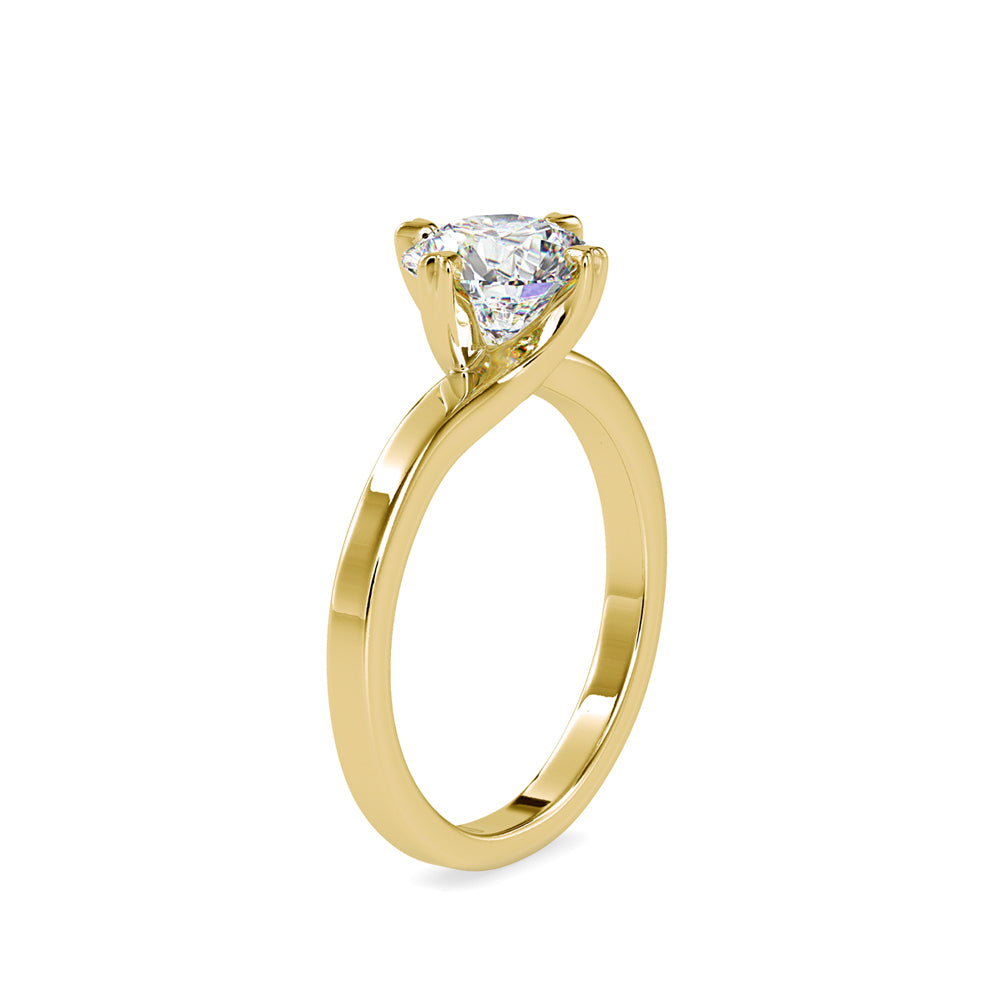 SKU: 0141 (10K) Four-heart Prongs Solitaire Engagment Ring in Rose Gold.