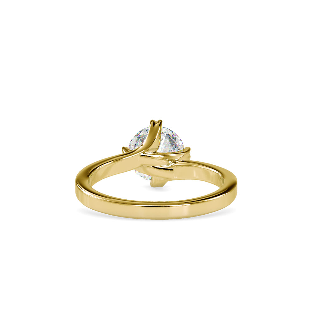 SKU: 0141 (10K) Four-heart Prongs Solitaire Engagment Ring in Rose Gold.