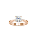 SKU: 0142 (22K) Classic Four-Prongs Solitaire Engagment Ring in Rose Gold.