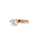 SKU: 0142 (14K) Classic Four-Prongs Solitaire Engagment Ring in Rose Gold.