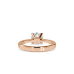 SKU: 0142 (10K) Classic Four-Prongs Solitaire Engagment Ring in Rose Gold.