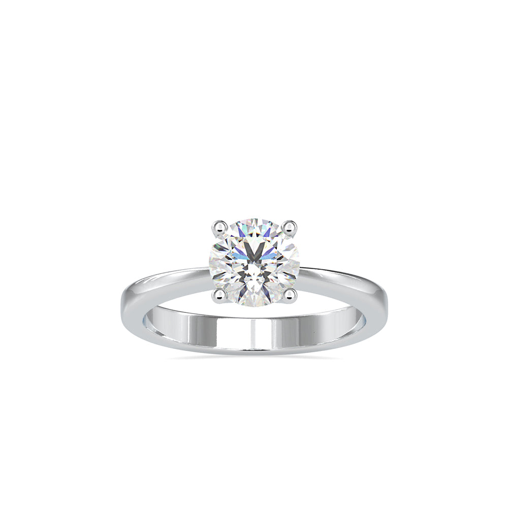 SKU: 0142 (10K) Classic Four-Prongs Solitaire Engagment Ring in Rose Gold.