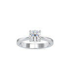 SKU: 0142 (14K) Classic Four-Prongs Solitaire Engagment Ring in Rose Gold.