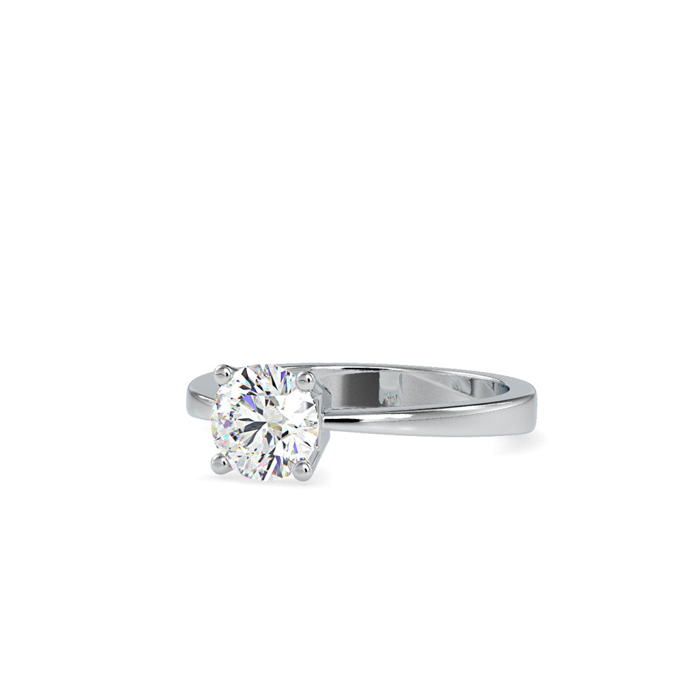 SKU: 0142 (14K) Classic Four-Prongs Solitaire Engagment Ring in Rose Gold.