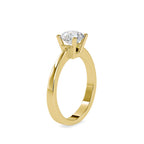 SKU: 0142 (14K) Classic Four-Prongs Solitaire Engagment Ring in Rose Gold.