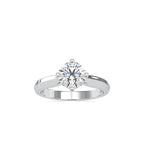 SKU: 0143 (18K) Classic Four-Prongs Solitaire Engagment Ring in Rose Gold.